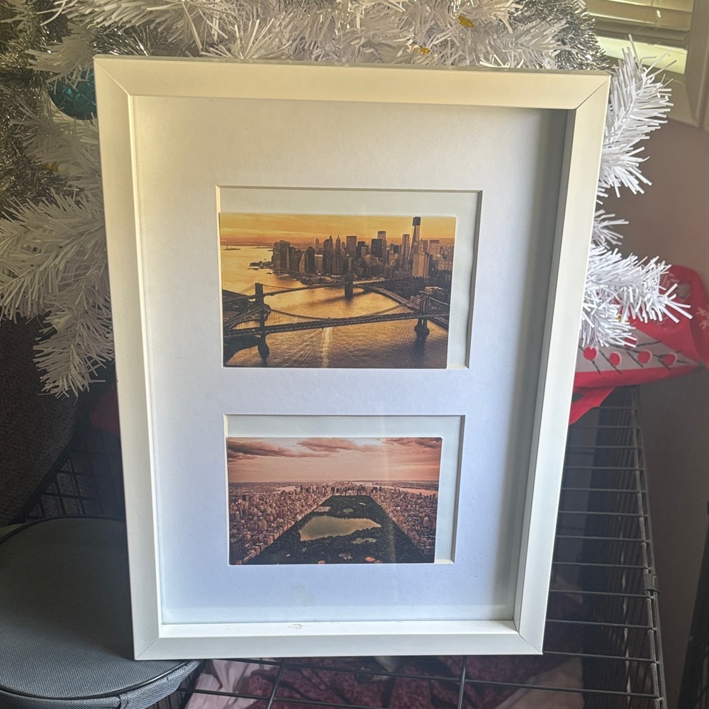 12 x 16 White Double Photo Frame with Mat